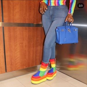 Rainbow Platform Boots